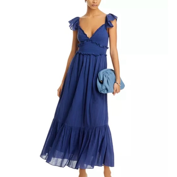 LoveShackFancy Katina Elegant Blue Maxi Dress size XXS
